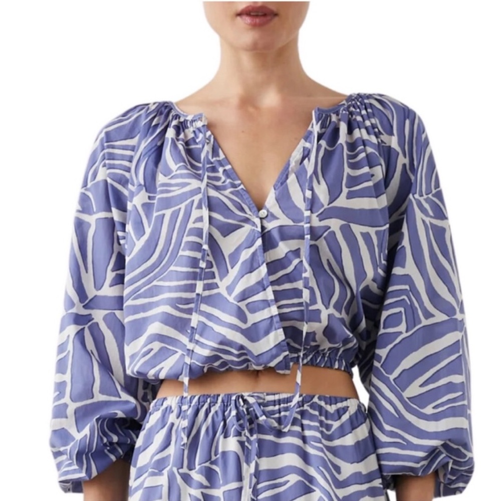 Rails Katia Cropped Top In Island Waves Blue (XL)